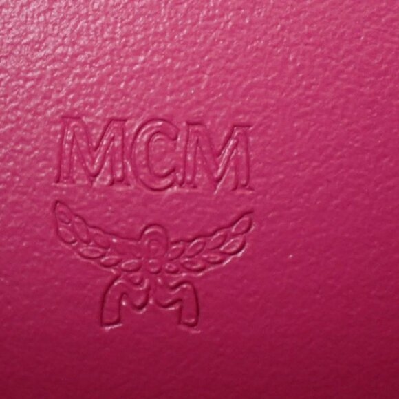 MCM Pink Studded Visetos Flap Wallet - Picture 8 of 8